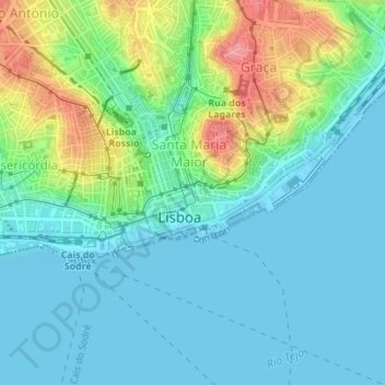 Madalena topographic map, elevation, terrain