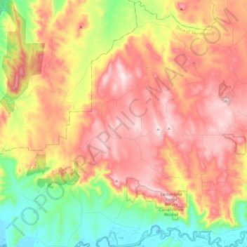 Highlands topographic map, elevation, terrain