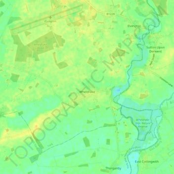 Wheldrake topographic map, elevation, terrain