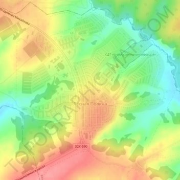 Лесная Поляна topographic map, elevation, terrain