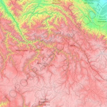 Apurimac River topographic map, elevation, terrain