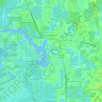 Crystal River topographic map, elevation, terrain