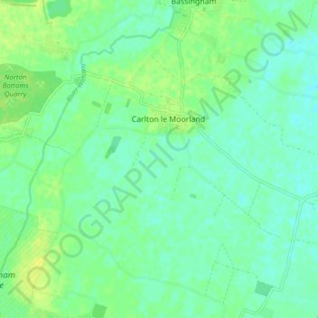 Carlton-le-Moorland topographic map, elevation, terrain