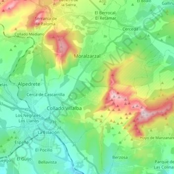 Moralzarzal topographic map, elevation, terrain