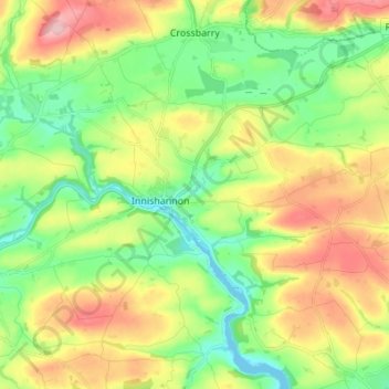 Inishannon topographic map, elevation, terrain