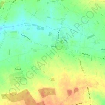Whissonsett topographic map, elevation, terrain