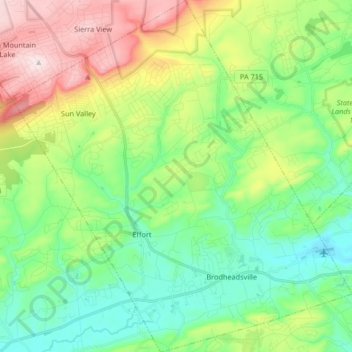 Chestnuthill Township topographic map, elevation, terrain