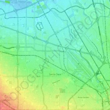 Santa Clara topographic map, elevation, terrain