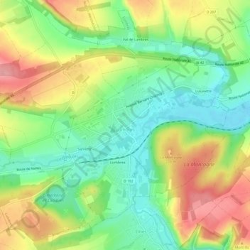 Lumbres topographic map, elevation, terrain