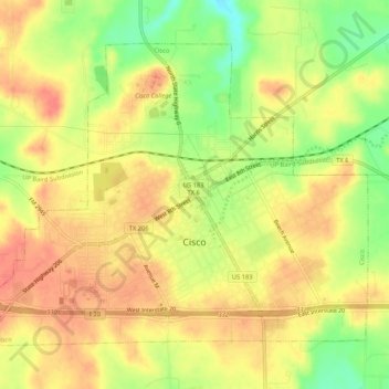 Cisco topographic map, elevation, terrain