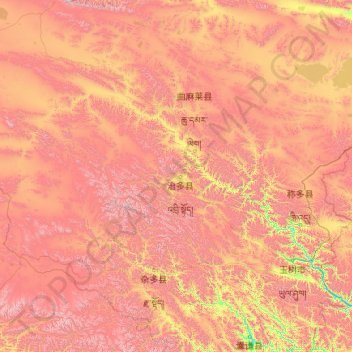 Tongtian River topographic map, elevation, terrain