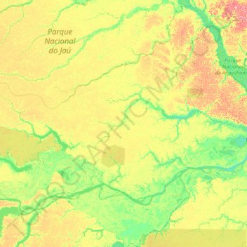 Codajás topographic map, elevation, terrain