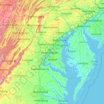 Maryland topographic map, elevation, terrain