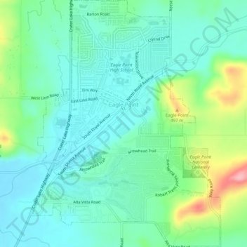 Eagle Point topographic map, elevation, terrain