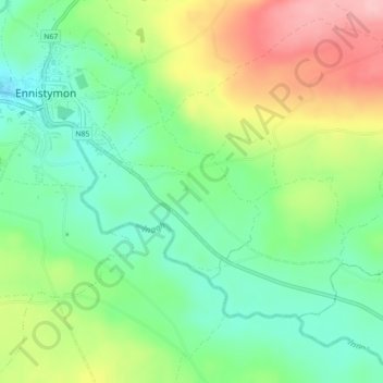 Glen North topographic map, elevation, terrain
