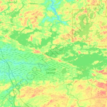 Lake Vermilion topographic map, elevation, terrain