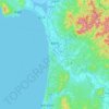 Akita topographic map, elevation, terrain