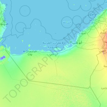 Abu Dhabi topographic map, elevation, terrain
