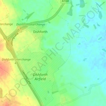 Dishforth topographic map, elevation, terrain