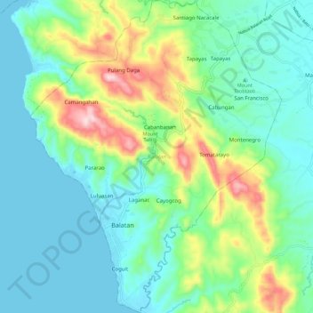 Balatan topographic map, elevation, terrain