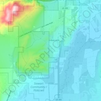 Indian Hills topographic map, elevation, terrain