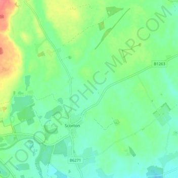 Scorton topographic map, elevation, terrain