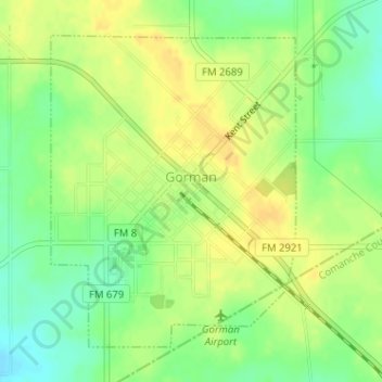 Gorman topographic map, elevation, terrain