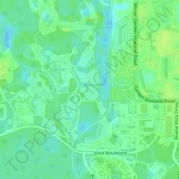 Golden Oak topographic map, elevation, terrain