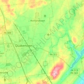 Richland Township topographic map, elevation, terrain