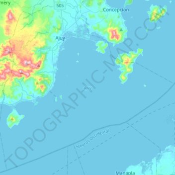 Ajuy topographic map, elevation, terrain