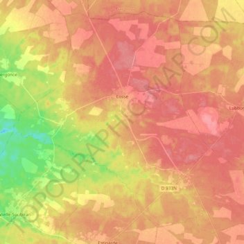 Losse topographic map, elevation, terrain