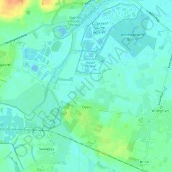 Over topographic map, elevation, terrain