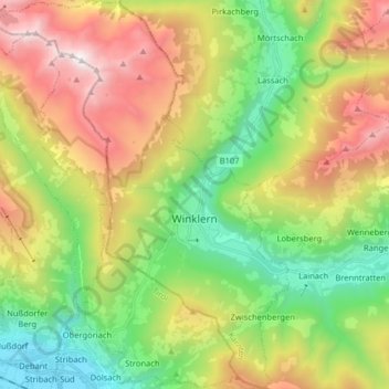 Winklern topographic map, elevation, terrain