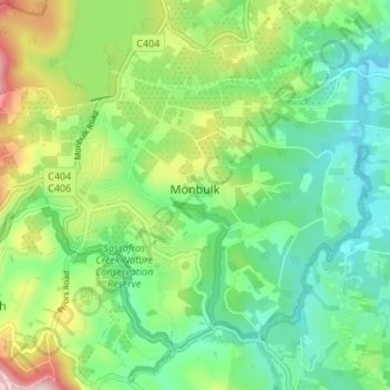 Monbulk topographic map, elevation, terrain