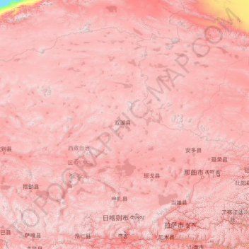 Nagqu topographic map, elevation, terrain