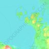Tiny topographic map, elevation, terrain