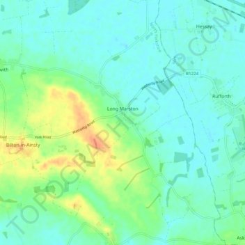 Long Marston topographic map, elevation, terrain