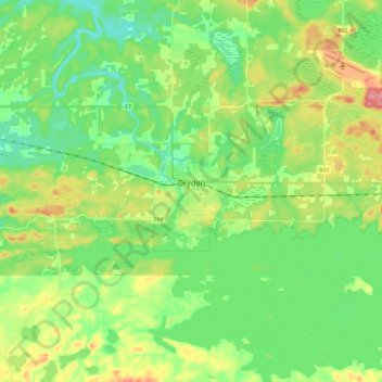 Dryden topographic map, elevation, terrain