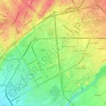 Sirgali district topographic map, elevation, terrain