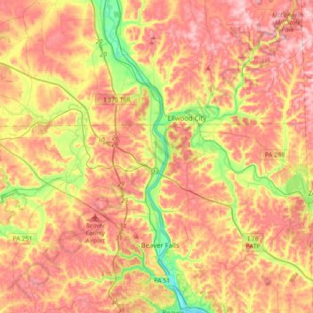 Beaver River topographic map, elevation, terrain