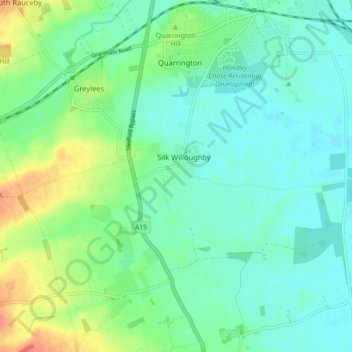 Silk Willoughby topographic map, elevation, terrain