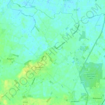 Cottenham topographic map, elevation, terrain