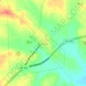 Burton topographic map, elevation, terrain