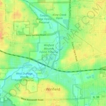 Winfield topographic map, elevation, terrain