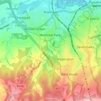 Riverhead topographic map, elevation, terrain