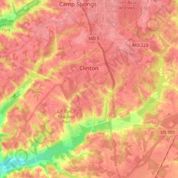 Clinton topographic map, elevation, terrain