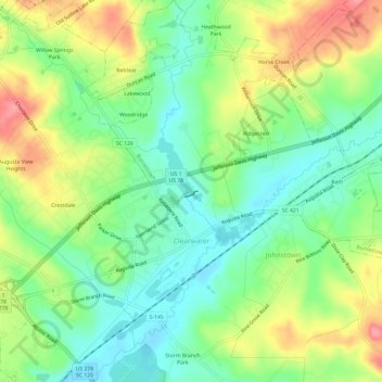 Clearwater topographic map, elevation, terrain