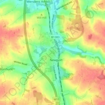 Newport topographic map, elevation, terrain