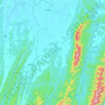 Sonai topographic map, elevation, terrain