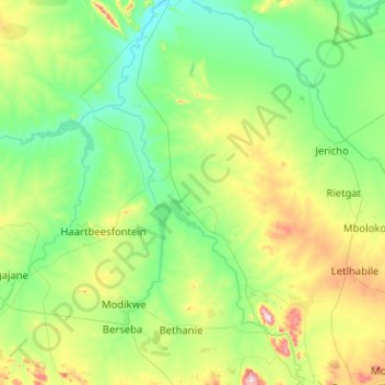 Madibeng Ward 14 topographic map, elevation, terrain